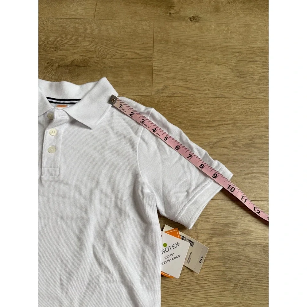 NWT Boys Kid Gymboree playproof uniforms nanotex short sleeve white polo‎ size 7